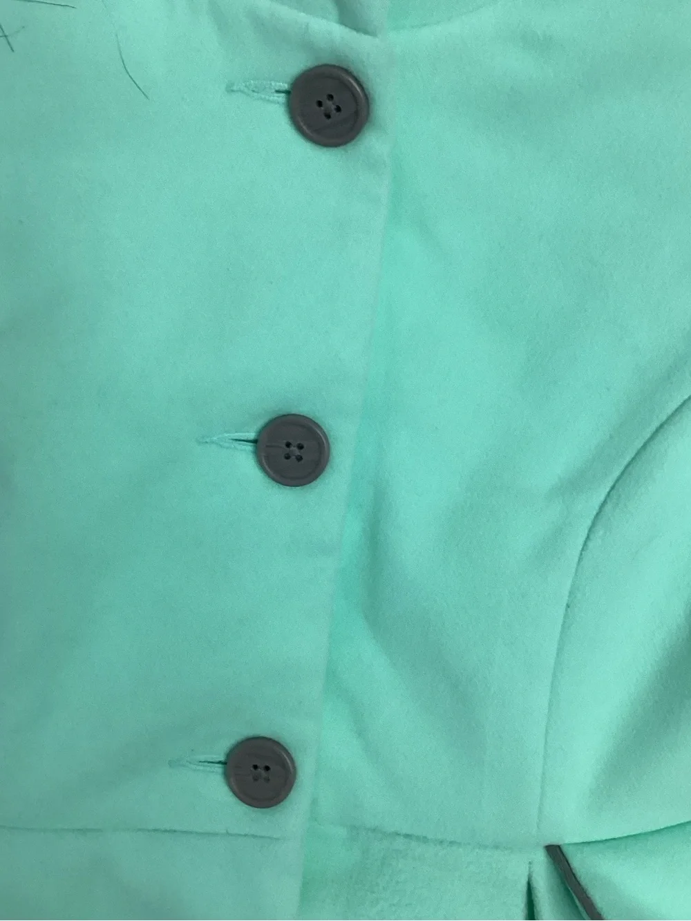 Cat & Jack Mint Green Hooded Pea Coat with Faux Fur Trim L 10/12